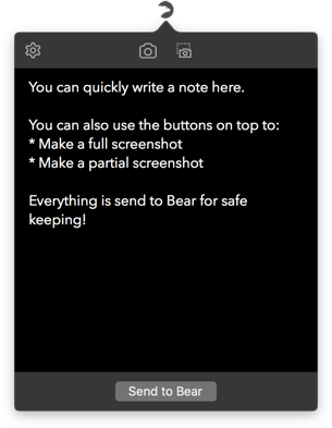 Screenshot of Bearclaw in dark mode